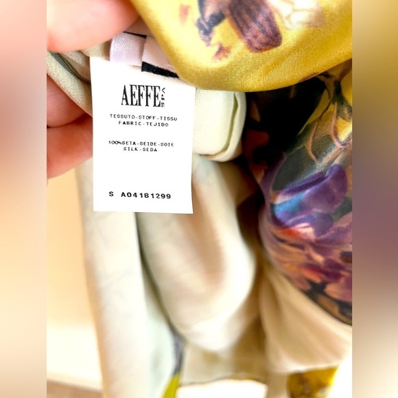 Jean Paul Gaultier Yellow Gold Ombre Bug floral print wrap dress US 12 NWT - Picture 9 of 10